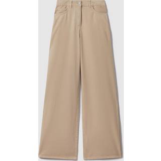 Reiss Reiss Light Camel Colorado Garment Dyed Wide Leg Trousers