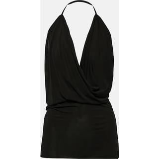 Rick Owens Draped cupro-blend top - black - L