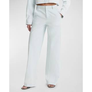 Vince High-rise cotton twill wide-leg pants - blue - 26