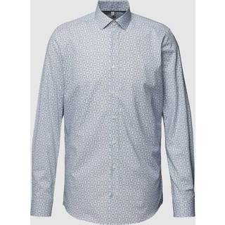OLYMP Herren Hemd blau gemustert