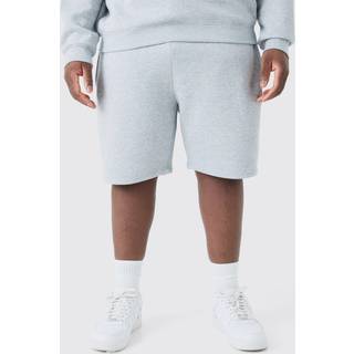 Mens Grey Plus Loose Fit Jersey Shorts
