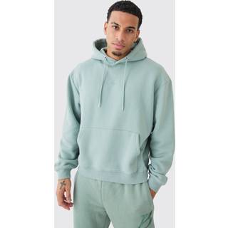 Mens Sage Man Oversized Boxy Washed Hoodie