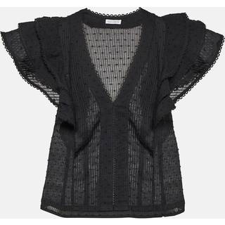 Poupette St Barth Brie striped cotton top - black - M
