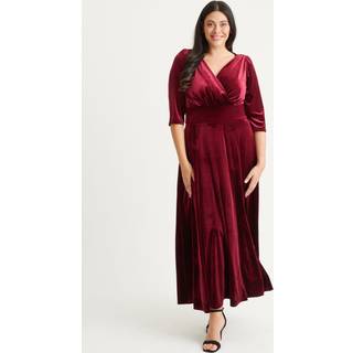 Scarlett & Jo Scarlett & Jo Burgundy Red Verity Velvet Maxi Gown