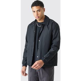 Mens Black Collared Coach Jacket