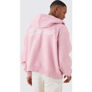 Mens Light Pink Official Boxy Fit Zip Through Hoodie