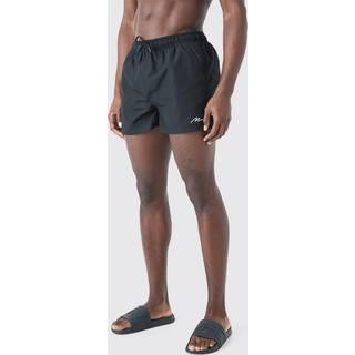 Mens Black Man Signature Short Length Swim Short