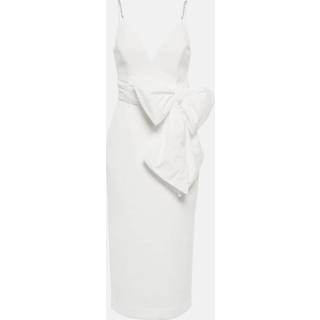 Rebecca Vallance Bridal Genevieve bow-trimmed crêpe midi dress - white - L