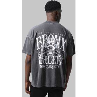 Mens Charcoal Man Active Oversized Bronx Barbell T-shirt