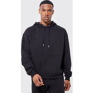 Mens Black Basic Oversized Boxy Hoodie