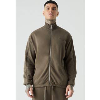 Mens Chocolate Tall EDITION Oversized Heavyweight Harrington Jacket
