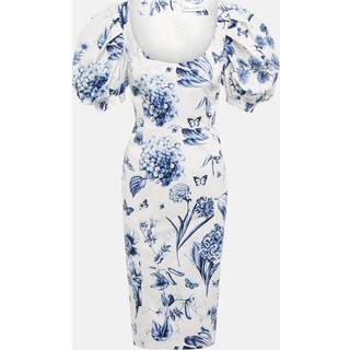 Oscar de la Renta Floral cotton-blend midi dress - multicoloured - XS