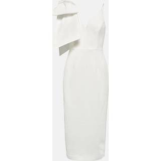 Rebecca Vallance Bow-trimmed crÃªpe midi dress - white - XS