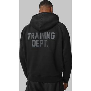 Mens Black Man Active Training Dept Boxy Hoodie