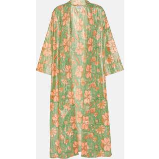Juliet Dunn Floral cotton-blend lamÃ© beach cover-up - green - XS