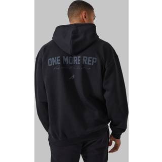 Mens Black Active Oversized One More Rep Hoodie