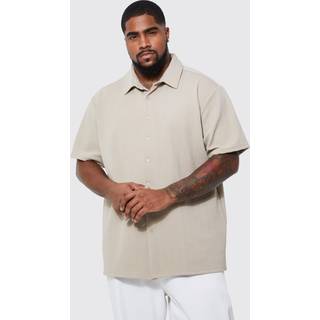 Mens Sage Plus Short Sleeve Jersey Herringbone Shirt