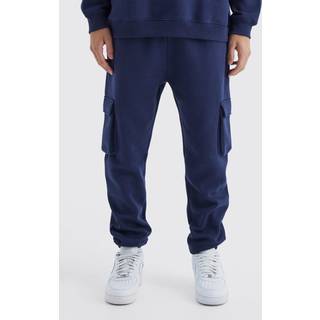 Mens Navy Basic Skinny Fit Cargo Jogger