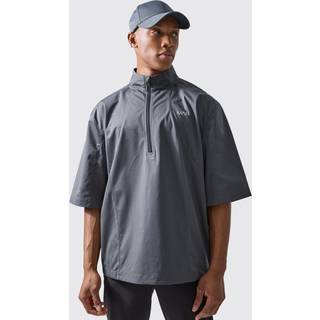 Mens Charcoal Man Active Oversized Golf Funnel Zip Jacket