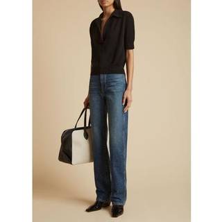 Khaite Shrunked Jo cashmere-blend polo sweater - black - XL