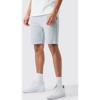 Mens Grey Marl Slim Mid Length Jersey Short