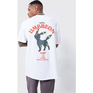 Mens White Oversized Pokemon Umbreon License T-shirt