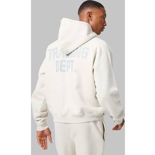 Mens Light Grey Active Training Dept Boxy Hoodie