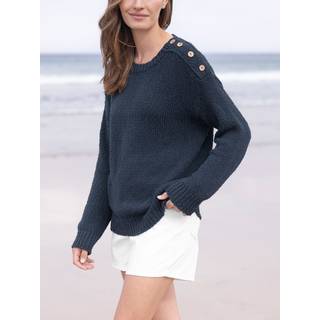 Celtic & Co. Slub Knit Button Detail Hør Blend TrøjeStor