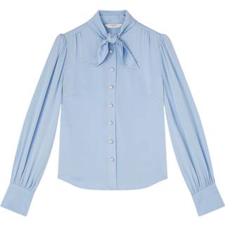 LK Bennett LK Bennett Blue Hall Tie-Neck Blouse