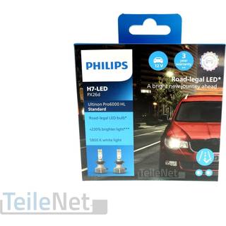 Philips Ultinon Pro6000 Standard H7 LED - ECE godkendt (2 stk.)
