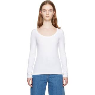 Toteme Ribbed-knit cotton jersey top - white - XL