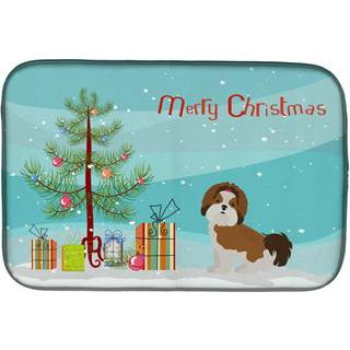 """" Caroline's Treasures CK3459DDM Imperial Shih Tzu Christmas Tree Dish-Drying-Mats 14 X 21 Multicolor """"