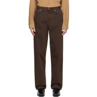 Wide Cut Jeans in Washed Brown - 30