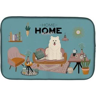 """" Caroline's Treasures CK7875DDM Samoyed Sweet Home Dish-Drying-Mats 14 X 21 Multicolor """"