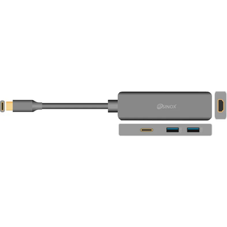 Sinox iMedia USB-C 4-in-1 hub HDMI m. 4k, 2x USB 3.0 og USB-C hun