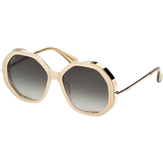 Max Mara Kvinde MM0094 LIZ 25P Solbriller Acetat Elfenben Grøn Geometrisk Normal