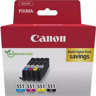 Canon CLI-551 CMYK Multipakke Blækpatron, 130 sider