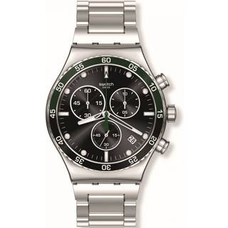 Swatch Dark Green Irony Black Dial Stainless Steel Strap Unisex Watch YVS506G