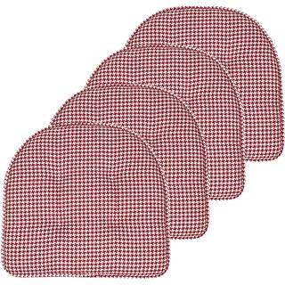 Sweet Home Collection Stol Pushion Memory Foam Pads Tufted Slip Non Skid Rubber Back U-formet 17 """" X 16 """" S?deovertr?k 4 Count (Pack of 1) Houn