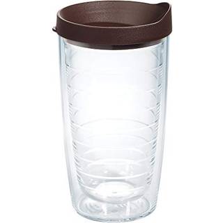 Tervis Clear & farverig l?g lavet i USA Double Walled Isoleret Tumbler Travel Cup holder drikkevarer koldt og varmt 16oz brunt l?g