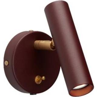 Slender Væglampe Mørkerød/Messing - Belid