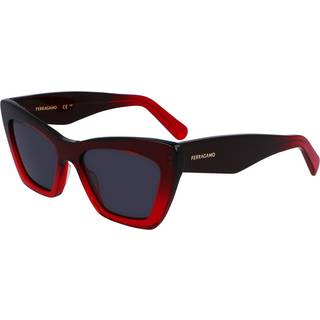 Ferragamo Kvinde SF929SN 615 Solbriller Acetat Rød Sommerfugl Normal Normal