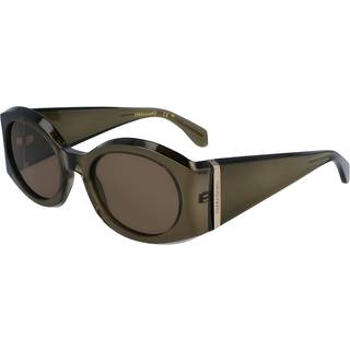 Salvatore Ferragamo SF2008S 320 55 Solbriller Kvinder Grøn - Transparent Khaki - 55mm