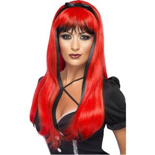 Cosplay Hexe Perücke rot/schwarz