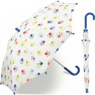 Happy Rain børneparaply med motiv (HVID.BLÅ HÅNDTAG (60))