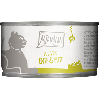 MjAMjAM DUO af mør and og lækker kalkun på dampet græskar 179.50 DKK/1 kg (6 x 100.0g)