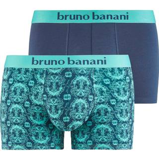 bruno banani Herren Shorts blau,grün Baumwolle & Mix Geprintet