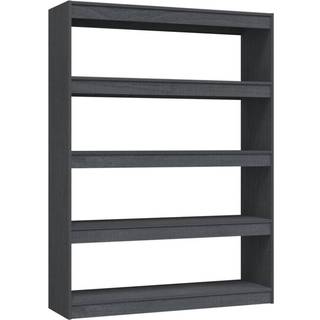 bogreol/rumdeler 100x30x135,5 cm massivt fyrretræ grå