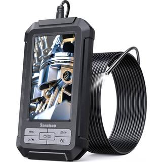 Endo-/Borescope Camera 1080P Digital Inspection Camera, 5m kabel 5,5mm IP67 4,3'' LCD-skærm, 6x LED