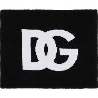 Dolce&Gabbana Logo intarsia wool-blend snood - black - One Size